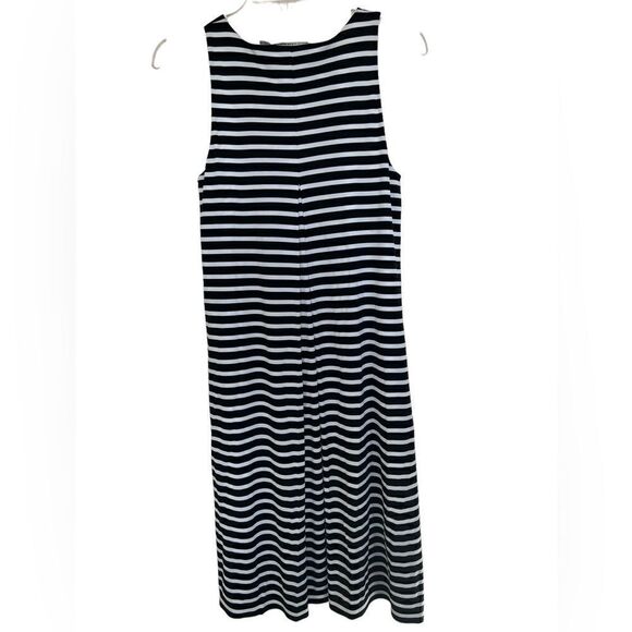 Lauren Ralph Lauren Black/White Striped Nautical Preppy Sleeveless Shift Dress - Picture 2 of 9